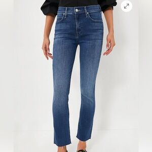 Mother The Dazzler Fray High-rise Slim-straight Jeans
